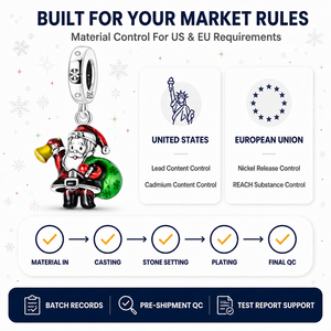MULA 925 Sterling Silver <strong>Christmas</strong> <strong>Charm</strong> Dangle Set Santa Snowman Penguin Gingerbread House for Bracelet Wholesale 1688 Agent - Product Image 5