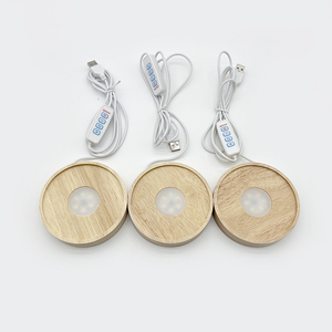 Base de <span class=keywords><strong>lampe</strong></span> en bois illuminée par LED 3D multi-usage veilleuse diffuseur d'arômes d'huiles essentielles alimenté par USB décoration intérieure moderne nuit intelligente - Product Image 6
