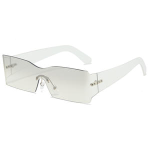 Lunettes De soleil sans monture femmes Rectangle lunettes femme 2025 mode hommes marron nuances quatre lentilles conception une pièce lunettes Gafas De <span class=keywords><strong>Sol</strong></span> - Product Image 6