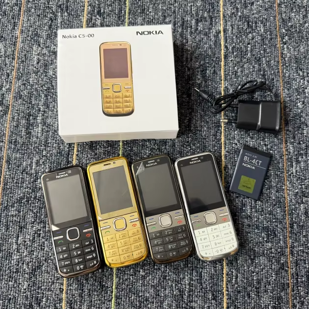Unicom 3G Key Elderly Mobile Phone C5-00 Straight Plate Spanish German French 2.2" TFT 3.2MP Camera 1 SIM Multi-color