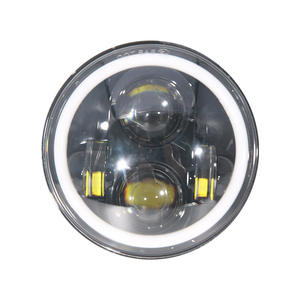 ไฟหน้า LED ขนาด 5.75 นิ้ว สำหรับรถจี๊ปแรงเลอร์ มอเตอร์ไซค์ ไฟเดย์ไลท์ 6000K ไฟสูง/ต่ำ สีฟ้า โปรเจคเตอร์สำหรับออฟโรด ตัวโคมอะลูมิเนียม 12V สำหรับรถยนต์ - Product Image 1