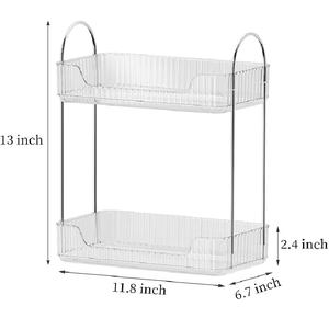 Organisateur de maquillage et de soins de la peau à 2 niveaux Organisateur de parfum et de coiffeuse en plastique-Techniques d'injection - Product Image 1