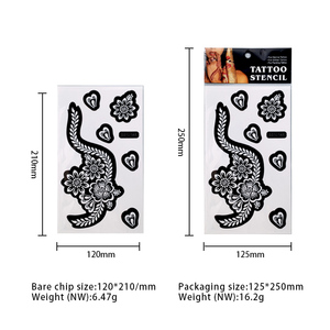 Customs <strong>Hand</strong> Finger <strong>Henna</strong> Tattoo Stickers Templates Waterproof Women Girl Body <strong>Hand</strong> Painting Temporary Tattoo Stencil - Product Image 2