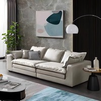 Canapé sectionnel moderne de luxe de style européen en forme de L avec fonction de refroidissement éponge touffetée pour appartement villa meubles de salon
