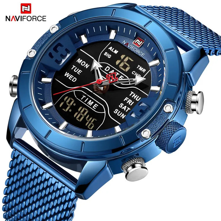 NAVIFORCE 9153 Mens Watch Brand Casual Sports Quartz Clock Male Digital Chronograph Watches Men Wrist Gift Wristwatch Reloj