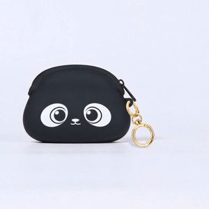 New <b>Cute</b> Silicone Makeup Bag Cartoon <b>Bear</b> with Keychain Soft Cotton Wallet Wholesale - Product Image 4