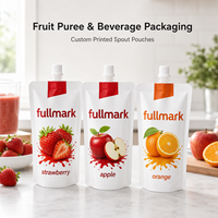 Op maat bedrukte sapzakjes voor fruitverpakkingen, lekvrij, hoge barrière, met tuitje