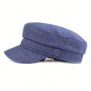 Chapeau de soleil décontracté pour femme, style béret, en lin imitation respirant, idéal pour le printemps, l'été et l'automne, pour le quotidien, le sport et la plage - Product Image 4