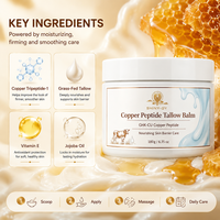 Crème hydratante pour le visage au peptide de cuivre, au suif de bœuf, à la jojoba et à la vitamine E, marque privée, fabricant OEM de produits de soin