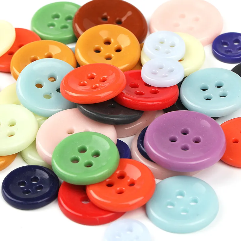 Bling Manufacturer Stock Custom 4 Holes Polyester Fancy Resin Button For Coat Garment Clothing