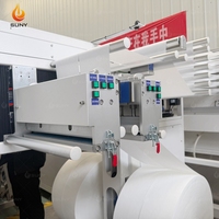 Machine fiable de fabrication de lingettes humides à double rouleau 12 voies, zéro temps d'inactivité, épissage automatique du rouleau