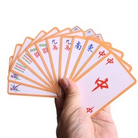 Cartes de jeu de Mahjong portables écologiques personnalisées avec dés dans une boîte en papier pour les fêtes de famille et les jeux en plein air