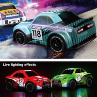 AiJH Voiture de course Rc 27Mhz avec lumières LED froides Mode voiture à quatre roues motrices Véhicule télécommandé Jouets