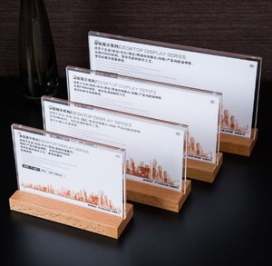 Đế Trưng Bày Thực Đơn Acrylic Hình Chữ T Để Bàn Chất Lượng Cao Đặt Làm Theo Yêu Cầu Của Nhà Máy Giá Đỡ Biển Bằng Gỗ Acrylic - Product Image 2