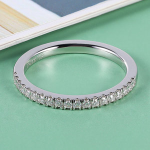Anillo de Moissanita de Media Eternidad Color D de 1.4mm, Anillo Apilable de Plata S925 para el Dedo Anular, Estilo <span class=keywords><strong>Indie</strong></span> Minimalista al por Mayor - Product Image 3