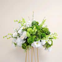 Boule de fleurs artificielles vertes et blanches, centre de table de mariage, arrangement floral en soie rose et hortensia pour la décoration d'événements et de fêtes