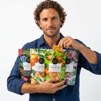 Sachet Doypack imprimé en gravure, recyclable, personnalisé, en PE laminé, avec fermeture zip thermosoudée, pour aliments pour bébés, fruits secs et snacks, avec fenêtre transparente