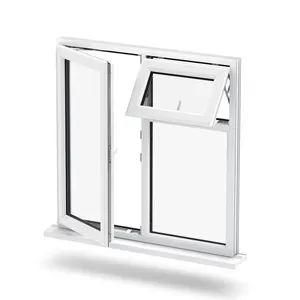 Hoge Kwaliteit Upvc Pvc Schuifraam Dubbel Gehard Glas Temperatuur Proof Kunststof Stalen Schommelramen