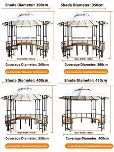 <span class=keywords><strong>Pergola</strong></span> Gonflable de Luxe Personnalisée avec Impression, en Acier, Bois et Aluminium, pour Jardin, Tailles 10x20, 12x16, 10x12, 5x8, 3x3, à Vendre - Product Image 3