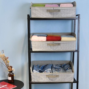 Lưu Trữ Organizer Thùng, Có Thể Gập Lại Closet Tổ Chức Lưu Trữ Hình Thang Hộp, Màu Xám - Product Image 4