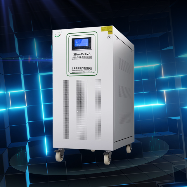 3 Phase AC Copper Winding Automatic Voltage Regulator 98% Efficiency Surge Protection LCD Display CE ISO9001 Certified 150kVA