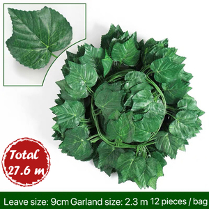 Guirlande de feuilles de lierre simulées en plastique artificielles suspendues Faux feuillage fleurs <span class=keywords><strong>mur</strong></span> d'<span class=keywords><strong>arbre</strong></span> extérieur pour jardin de fête de mariage - Product Image 4