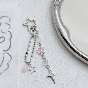 Cross Alloy Star Nette Perlen Mädchen Herz Anhänger Schlüssel bund <span class=keywords><strong>Cooka</strong></span> Kette - Product Image 3