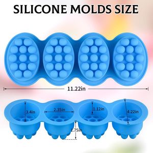 Moldes de Silicona 3D Hechos a Mano con 4 Cavidades para Hacer Jabones, Herramientas de Moldeo para Manualidades, Jabones de Forma Ovalada, Herramienta para Jabones de Masaje - Product Image 2