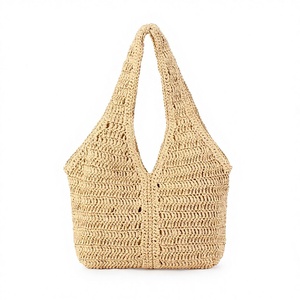 Bolso de Hombro de Gran Capacidad con Cierre Magnético y Doble Correa, Tejido PU Hueco, para Mujer, Invierno, Vacaciones en la Playa, Tanjing - Product Image 1