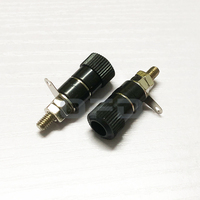 Connecteur Jack Prise Banane 4mm Nickelé Noir avec Écrou de Fixation