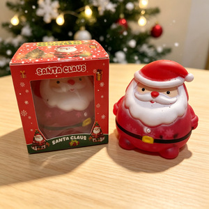 Jouet anti-stress en forme de cube de Père Noël à thème de Noël, en TPR, rempli de farine et de fruits (fraise), pour le plaisir - Product Image 1