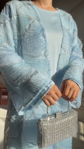 <span class=keywords><strong>Moda</strong></span> Modesta Kimono Ricamato con Perline Cardigan Aperto Abaya Femminile Musulmana Nuova <span class=keywords><strong>Moda</strong></span> MSL883 - Product Image 3