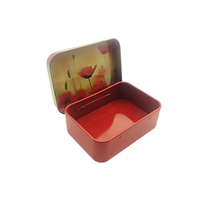 Boîte en métal rectangulaire à couvercle articulé pour savon, emballage cadeau, conteneur de voyage, souvenir, boîte de rangement pour cadeaux