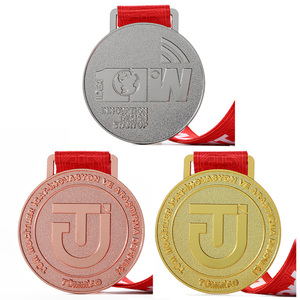 Medallas Deportivas Personalizadas con Diseño Gratuito, Juego de Medallas de Aleación de Zinc con Logotipo en Relieve, Chapadas en Oro, Plata y Cobre, <span class=keywords><strong>para</strong></span> Competiciones - Product Image 3