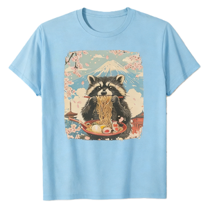 <span class=keywords><strong>Camiseta</strong></span> Japonesa <span class=keywords><strong>de</strong></span> Ramen <span class=keywords><strong>con</strong></span> Mapache Comiendo Fideos, Diseño Gráfico <span class=keywords><strong>de</strong></span> Animal Tierno, Arte <span class=keywords><strong>de</strong></span> Flor <span class=keywords><strong>de</strong></span> Cerezo del Monte Fuji, Regalo para Amantes del Anime - Product Image 4