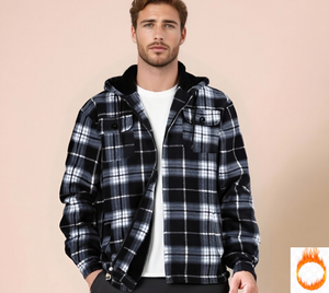 Veste chemise en flanelle polaire à carreaux pour hommes Manteau <span class=keywords><strong>de</strong></span> <span class=keywords><strong>travail</strong></span> épais et <span class=keywords><strong>chaud</strong></span> pour le printemps Vêtements d'extérieur en Sherpa Veste doublée pour hommes - Product Image 4