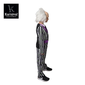 ODM vente entière <span class=keywords><strong>Halloween</strong></span> garçon noir et blanc rayé costume comédie drôle film Costume Cosplay ensemble pour enfants démon Joker - Product Image 3