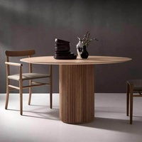Table à manger minimaliste italienne en bois massif personnalisable, mobilier moderne pour restaurant, fabriqué en Chine, aucun assemblage requis