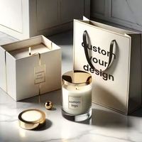 Ensemble cadeau de bougies parfumées de luxe à étiquette privée OEM de l'usine CWM, bougies parfumées avec boîte d'emballage et sac à main