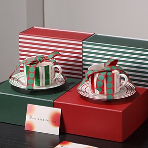 Light Luxury Nordic Solid Color Ceramic Coffee Mug Set Modern 3D Dishwasher & <b>Microwave</b> Safe with Tray Gift Box - Product Image 1