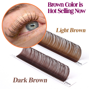 ขนตาปลอมสีน้ำตาลอ่อนฟู<span class=keywords><strong>6</strong></span>มม.-20มม. D ต่อขนตาปลอมแบบม้วนเก็บได้สีน้ำตาล - Product Image 3
