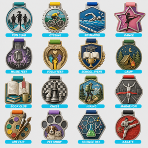 Medallas Personalizadas de Aleación de Zinc 3D para Carreras, Natación, Música, Escuela, Ajedrez, Karate, Baile, Espectáculos de Mascotas, con Cinta para Competencia - Product Image 1
