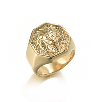 Bague pour homme de style rétro hip-hop et dominant, avec grande face d'animal élaborée, fabriquée à Guangzhou