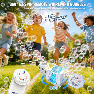 360 °   Machine à bulles automatique pour scène, idéale pour mariages, fêtes, enfants et tout-petits, jouet d'extérieur, souffleur de bulles avec télécommande - Product Image 6