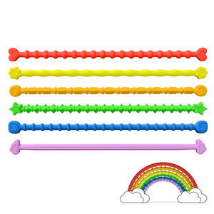Barra Sensorial de Silicona, Limpiador de Pipas Texturizado Deformable, Juguete Antiestrés para Niños, Paquete de 6, Unisex, Edades 2-4 Años - Product Image 1
