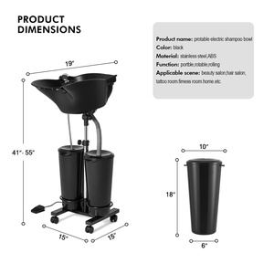 Bac à shampoing portable électrique pour <span class=keywords><strong>salon</strong></span> avec double bac et pompe à eau, en plastique, modèle R3, vente en gros fabricant - Product Image 3