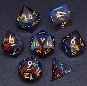 Набор многогранных кубиков Easysay Edge Luxury 2024 для Dungeons and Dragons, с жидким наполнением, прозрачный пластик, стандартный размер - Product Image 6