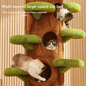 Casa de Madera Estable para Mascotas Skytree con Juguete Oscilante para Gatos y Columna de Enredadera para Escalar, Dormir y Descansar, Previene que los Gatos Arañen - Product Image 4