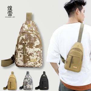 Huang Lei Tactical Chest Bag Khaki Black Desert Digital Camouflage Unisex Outdoor Crossbody Bag With Zipper Pocket - Product Image 1