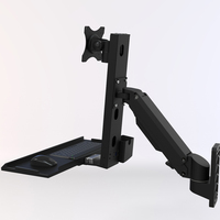 Bras de support mural pour écran LCD T8-GA01KB-600 avec ressort à gaz, capacité de charge de 20 kg, bras de moniteur pour machine d'automatisation